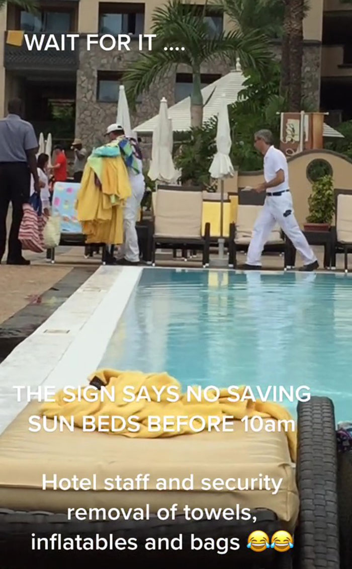 Video showing staff at 5-star resort in Tenerife taking away towels from those blocking tanning beds in the early morning sparks an online debate