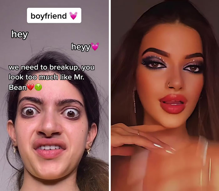 "Makeup Should Be Illegal": TikToker That People Call Mr. Bean's 'Daughter' Embraces 'Catfish' Claims By Posting Makeup Transformations "Makeup Should Be Illegal": TikToker That People Call Mr. Bean's 'Daughter' Embraces 'Catfish' Claims By Posting Makeup Transformations