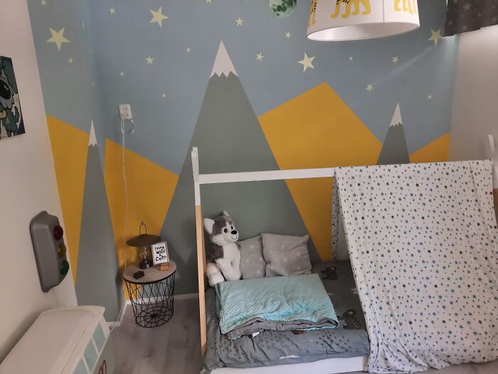 My Son's Room. He Has A Swing Chair Where You Can Sit In. Sometimes I Just Go And Sit In His Room For A Few Minutes. It's Very Soothing.