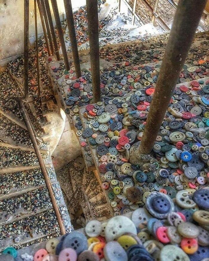 The Stairway Of An Abandoned Button Factory