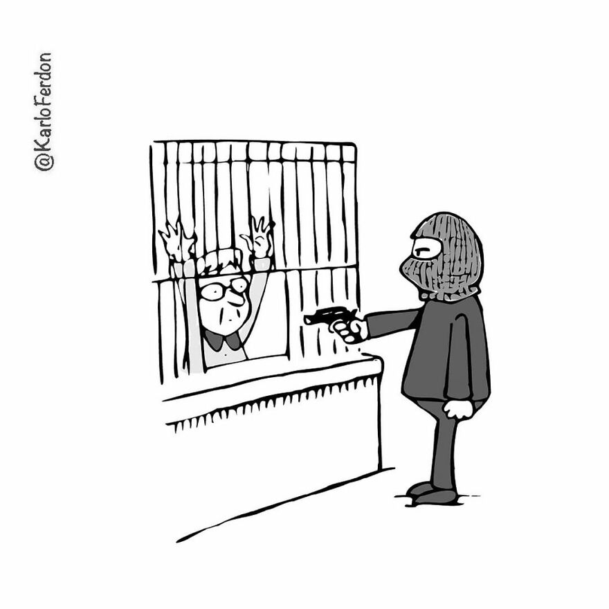 Artist’s 85 New Hilarious Silent Comics With Witty Twists