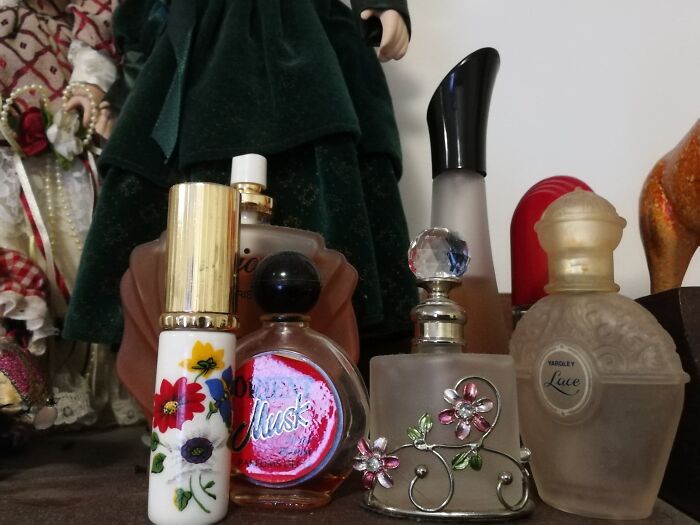 Not Perfumes I Use, Mostly Kept Because I Like The Bottles, But The Musk One I Inherited From My Nan.