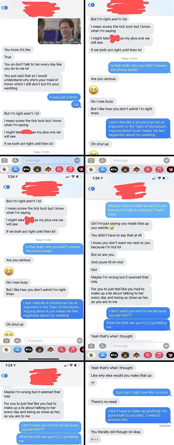 Bridesmaidzilla Can't Accept She's Not Moh, Insists Bride Is Lying About Her Relationship With Real Moh And Thinks It's Because She's "Hot".