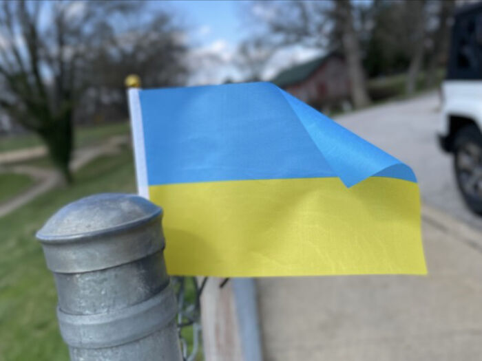 Taken At My School’s Softball Field, This Photo Honors Those Risking And Losing Their Lives To Defend Ukraine