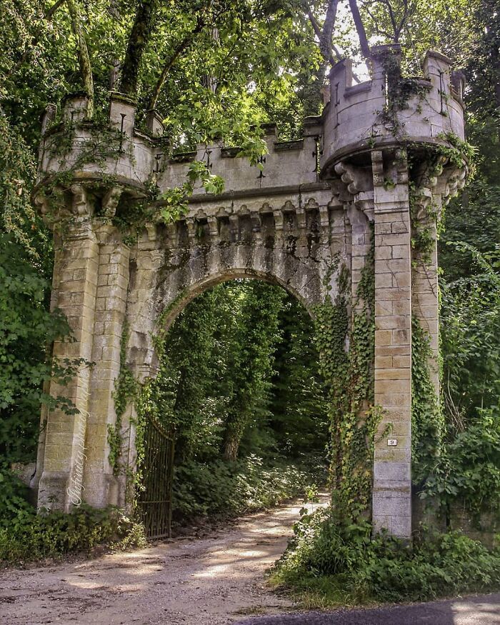 Entrance Of An Abandoned Castle, France