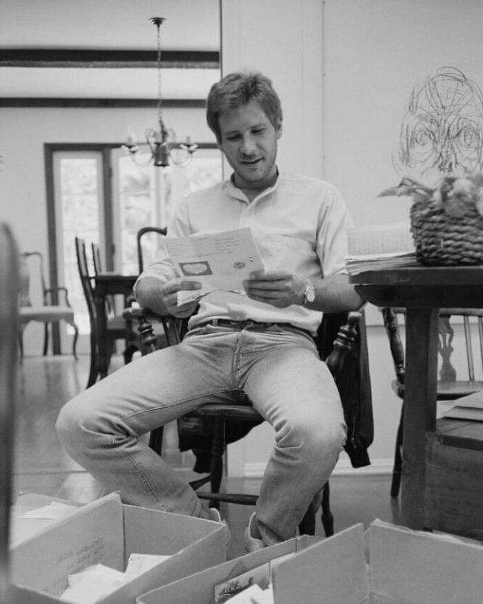 Harrison Ford fotografiado por Nancy Moran en su casa de Los Ángeles, 1981