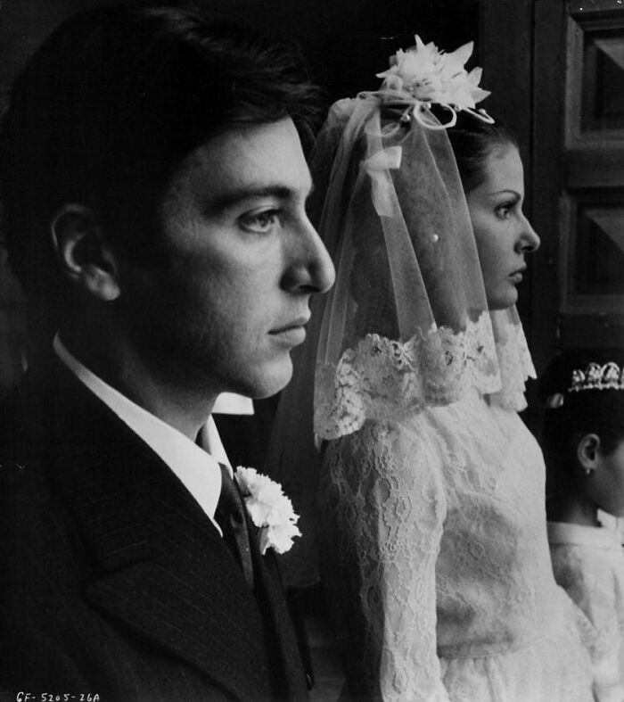 Al Pacino And Simonetta Stefanelli In A Publicity Still For The Godfather, 1972. Stefanelli Later Summed Up Her Role As Apollonia With The Following Statement: "I Met Him, I Married Him, I Died"