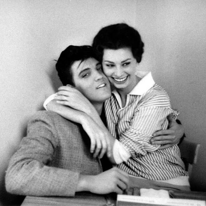 Elvis Presley And Sophia Loren Photographed By Bob Willoughby At Paramount Studios, 1958