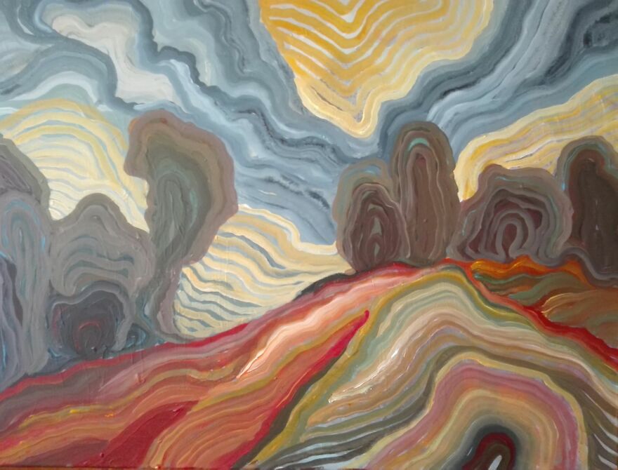 The Dream Of Mishurin Rig. Mixed Media, Acrylic, Canvas. 50x70 Cm, 2019