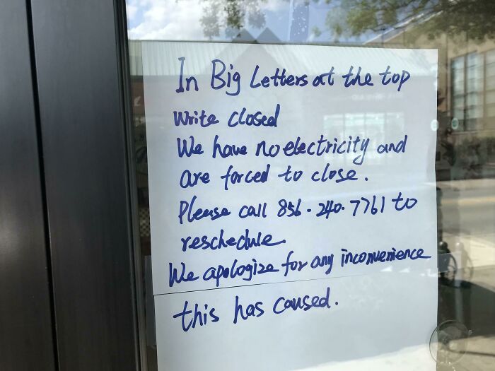 In Big Letters At The Top Write Closed