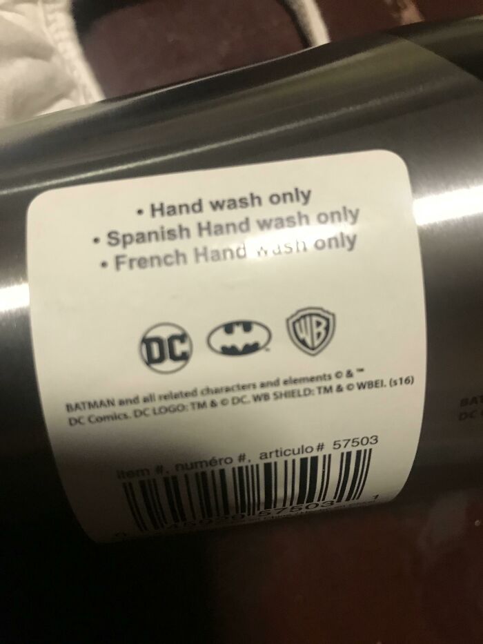 Spanish Hand Wash Only