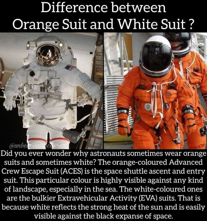 The Difference Between An Orange vs. White Spacesuit