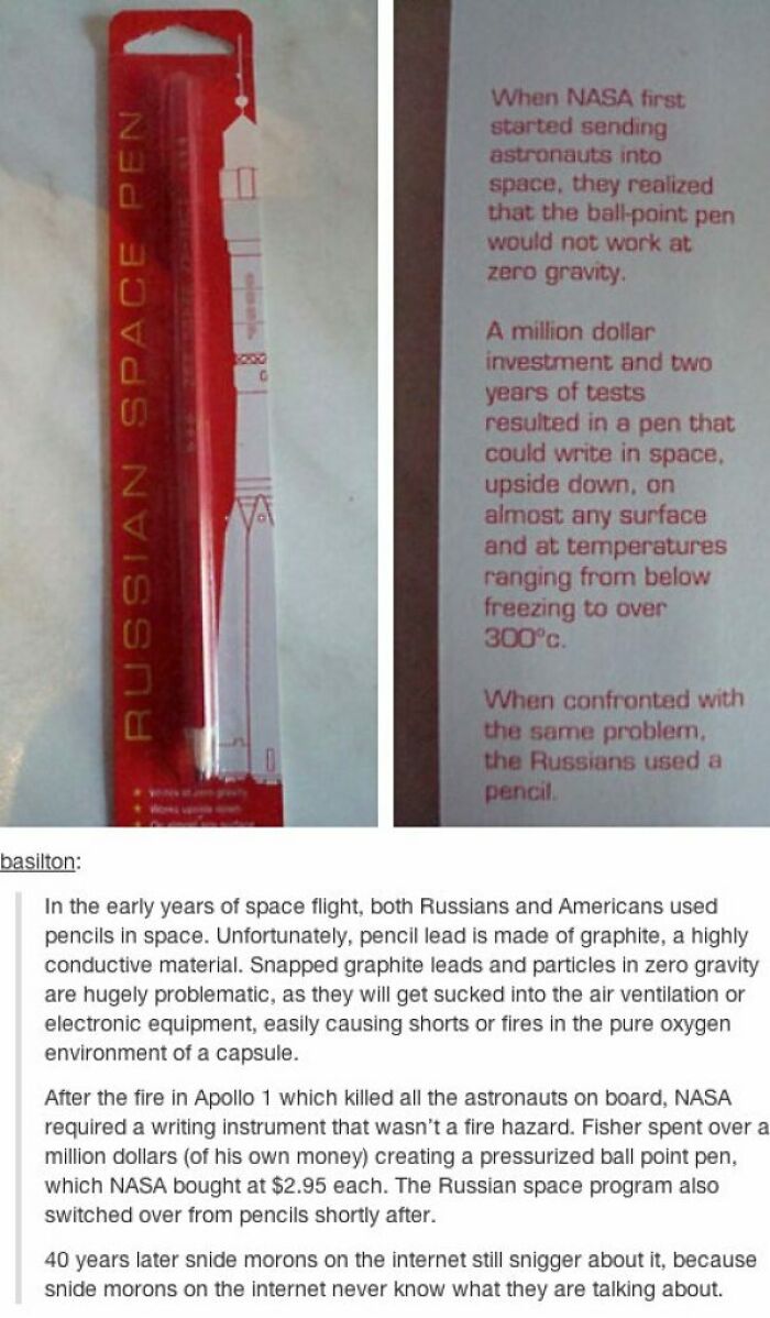 Person Explains Why Astronauts Don't Use Pencils In Space