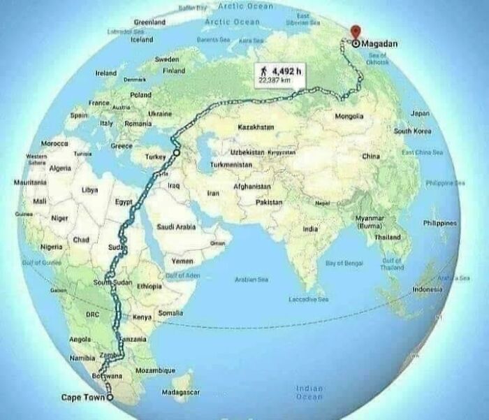 The Longest Road In The World That A Person Can Walk On
