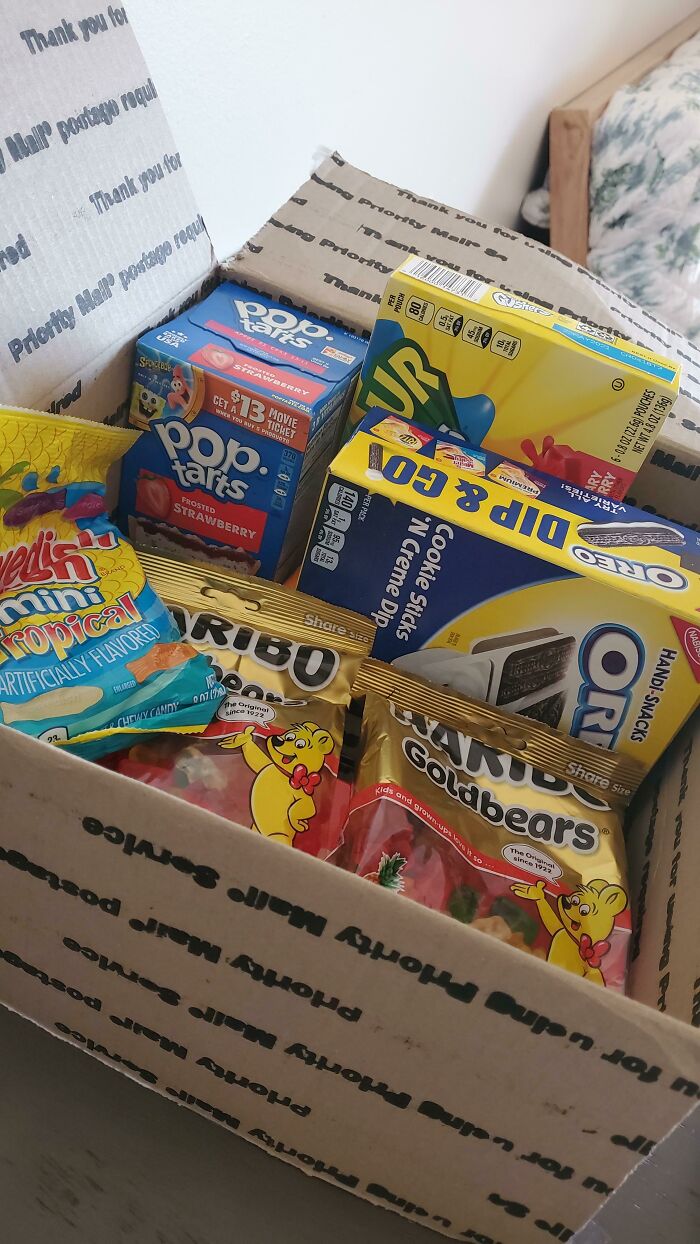 I'm 22 Years Old, And I Live On My Own In A Different State, I Am Fully Capable Of Taking Care Of Myself. But My Dad Still Sends Me Care Packages And Buys Me Snacks
