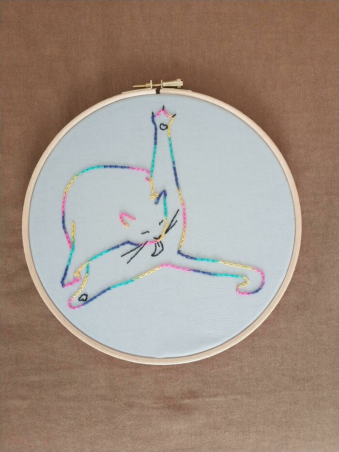My Second Ever Embroidery Project Based On A Drawing I Found Online