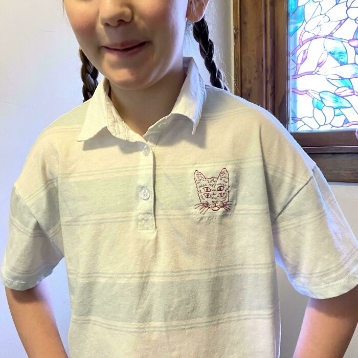I Embroidered A Target Polo For My Kiddo. Now It Looks Like She Goes To A Prep School For Witches