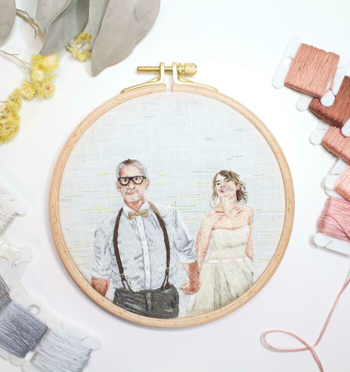 Hand Embroidery Family Portrait