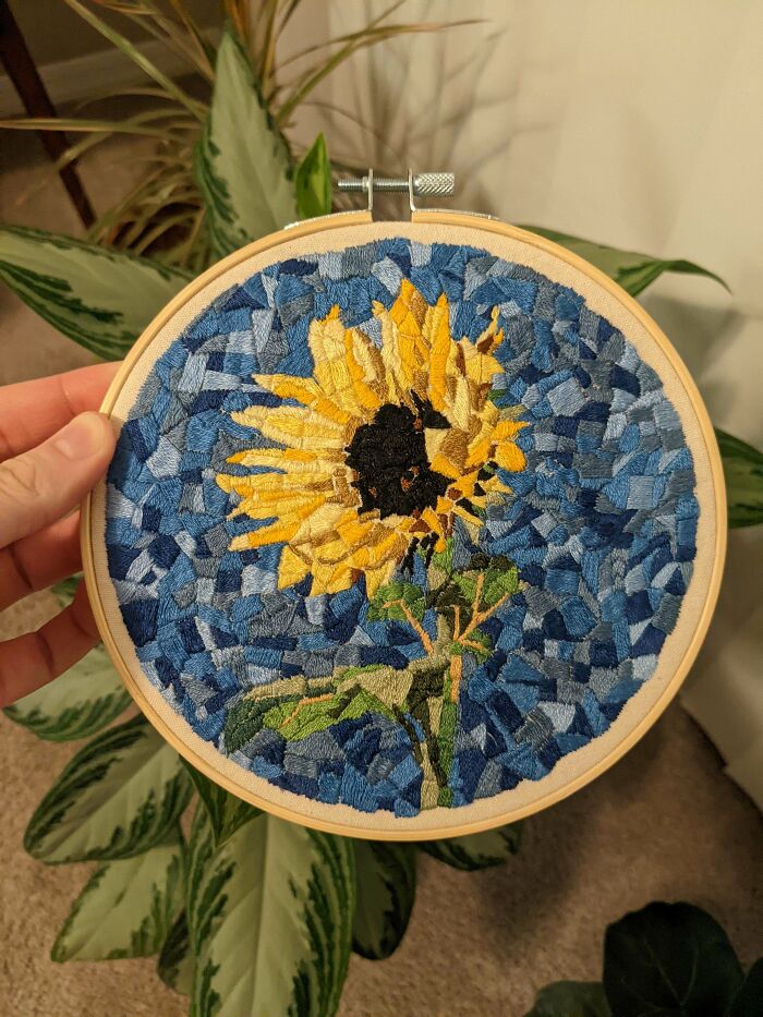 Sunflower Mosaic. Normally, I Stick To Mostly Outlines. Doing A Piece 'Filled In' Takes So Much Longer!
