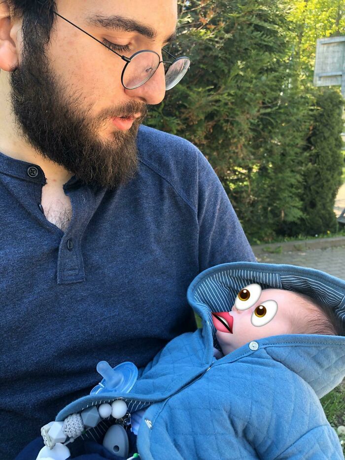 My Wife Doesn’t Want Our Newborn Son’s Face Posted On Social Media, So She Asked Me To Censor It. Needless To Say, I Won’t Be Asked To Do That Again