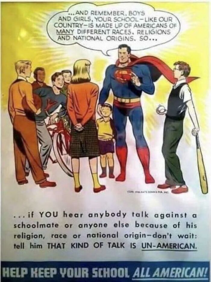 Superman Against Racism/Discrimination Ad Circa 1950