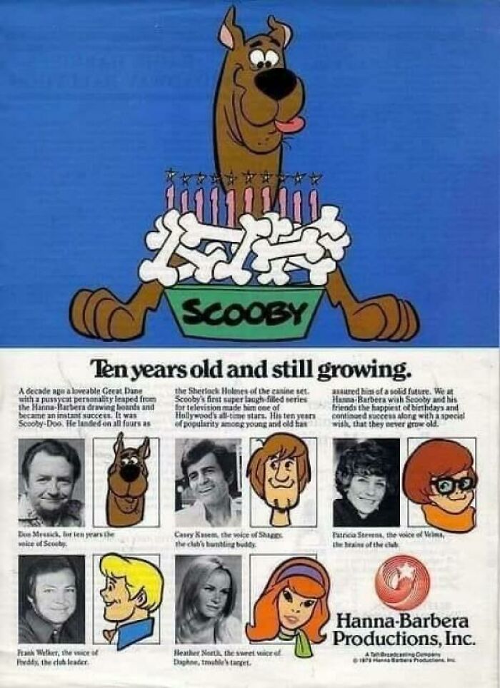 1979 Hanna-Barbera Ad Celebrating The 10th Year Of Scooby-Doo
