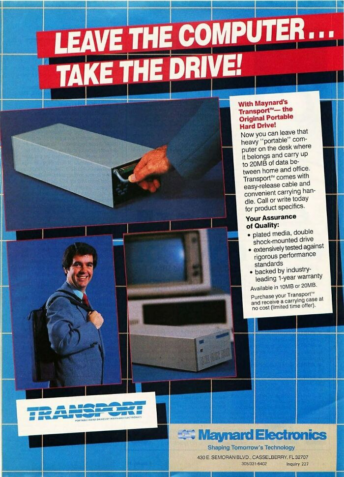 How To Carry 20 Megabytes Of Data Around In 1985
