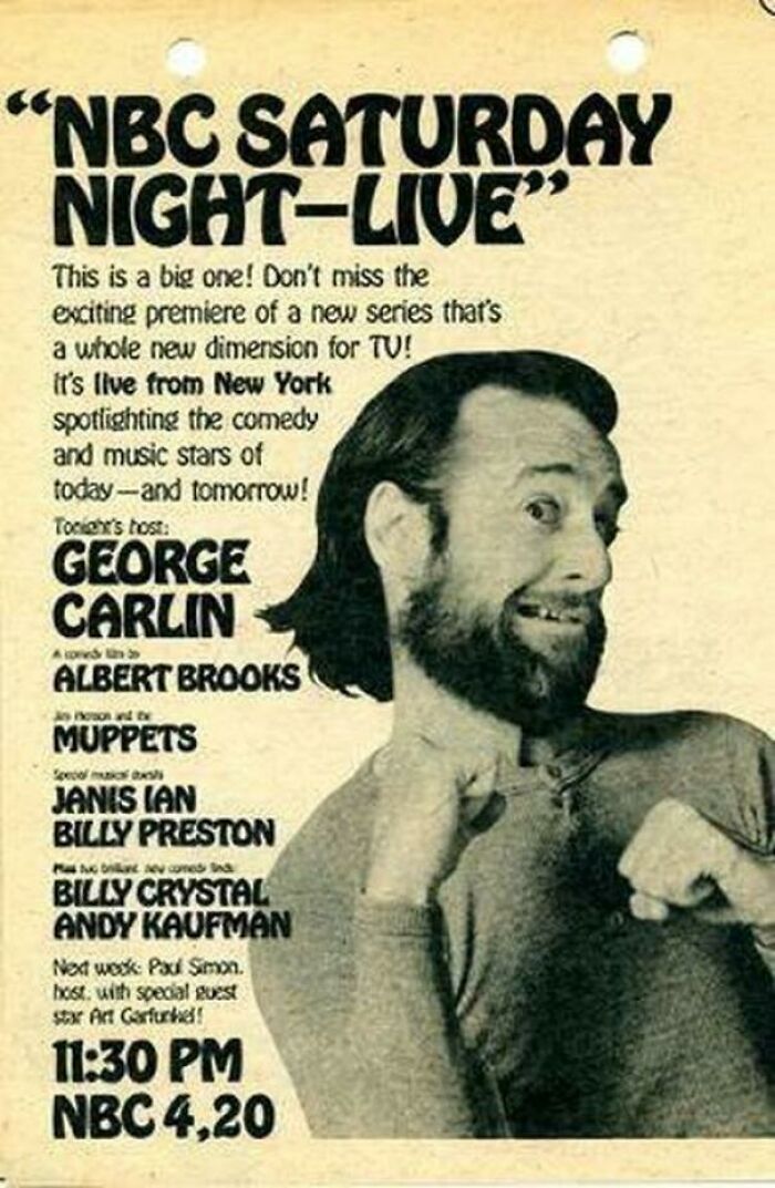 Ad For The Very First Episode Of "Saturday Night Live." 1975