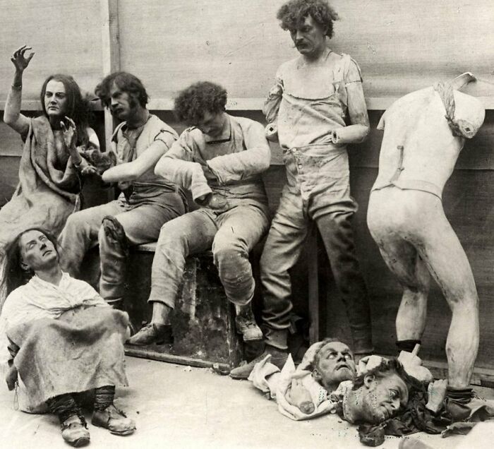 Melted And Damaged Mannequins After A Fire At Madam Tussaud’s Wax Museum In London, 1925