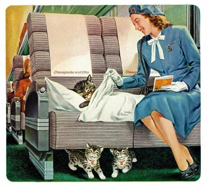 "Chessie The Cat" Poster For The Chesapeake And Ohio Railroads,1933