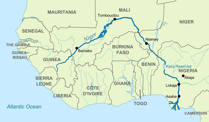I Love How Africa's Third Longest River Takes Such A Long Route To Get To The Sea From The Source In Southern Guinea