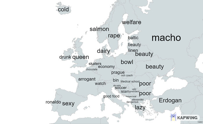 Most Related Search Terms In Naver (Korean Search Engine) Of European Countries