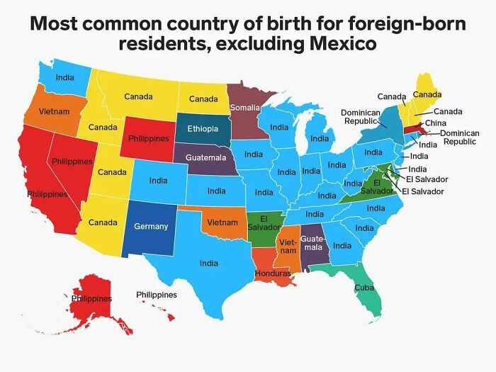 The Most Common Country Of Birth For U.S Immigrants Excluding Mexico