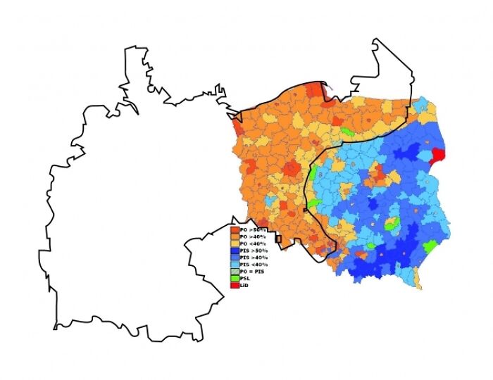 The Old Borders Of The German Empire Can Still Be Seen In Present-Day Polish Election Results