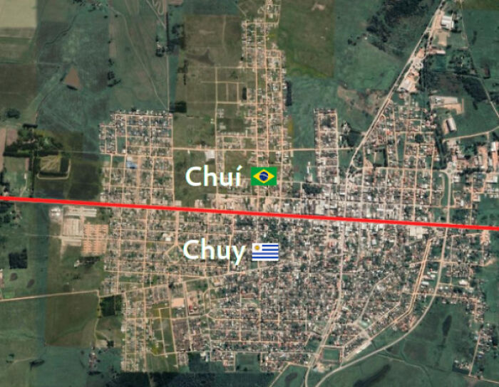 Chuí (Brazil) And Chuy (Uruguay), They Also Share The Same Main Avenue. That's One Of The Places Where The Portuñol/Portunhol Is Highly Spoken
