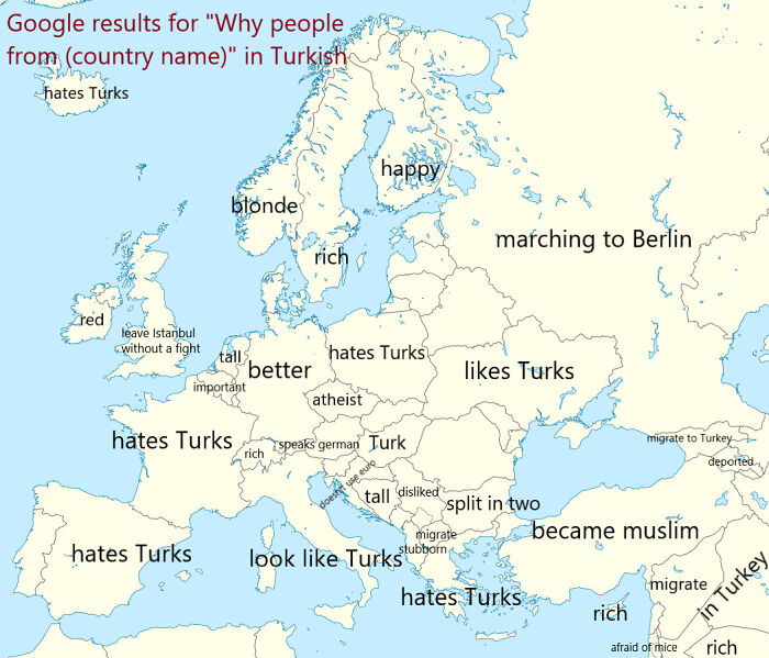 Google Results For "Why People From (Country Name)" In Turkish