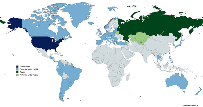 Countries That The United States And Russia Have To Legally Defend