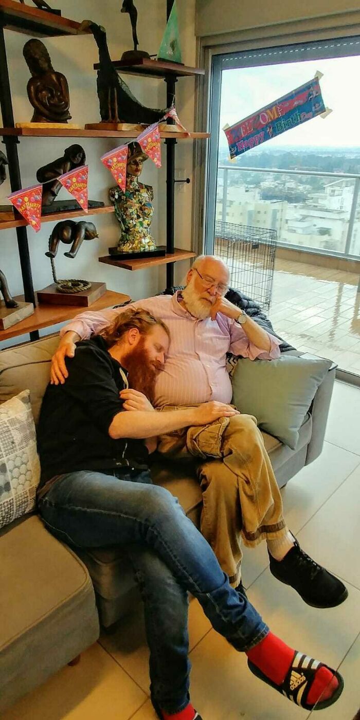 Went Home For The Holidays And My Birthday; My Dad And I Fell Asleep. Love So Much This Pic My Uncle Took Of Us