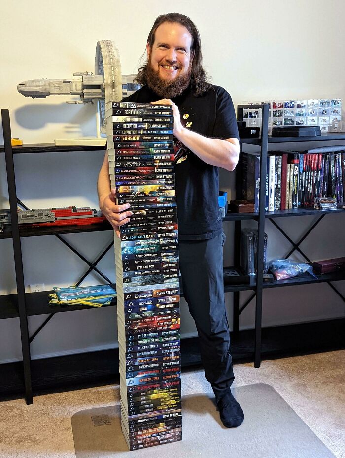A Pic I Took Of My Husband With All The Books He Wrote