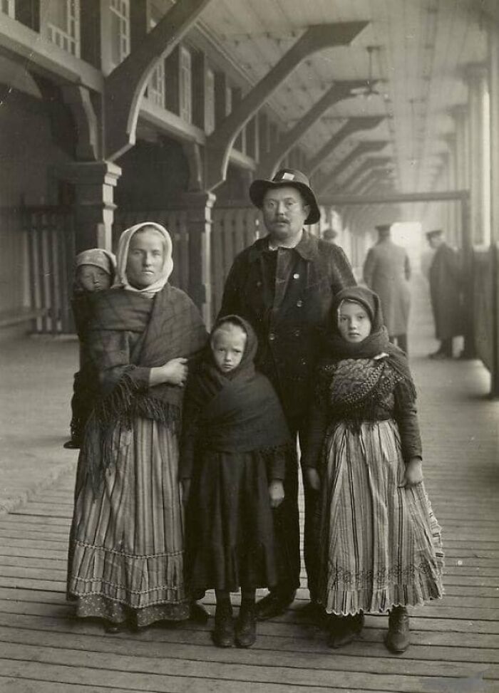 An Immigrant Family At New York's Ellis Island About To Embark On The Chase Of Their Dreams. So Many Americans Can Connect With This. This Could Be Anyone's Ancestors Standing There.