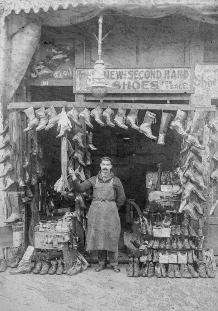 Nessim Menashe In Front Of His New And Secondhand Shoe Store In Northwest Portland, Which Operated Until 1921. Circa 1916. Courtesy Oregon Jewish Museum And Center For Holocaust Education.