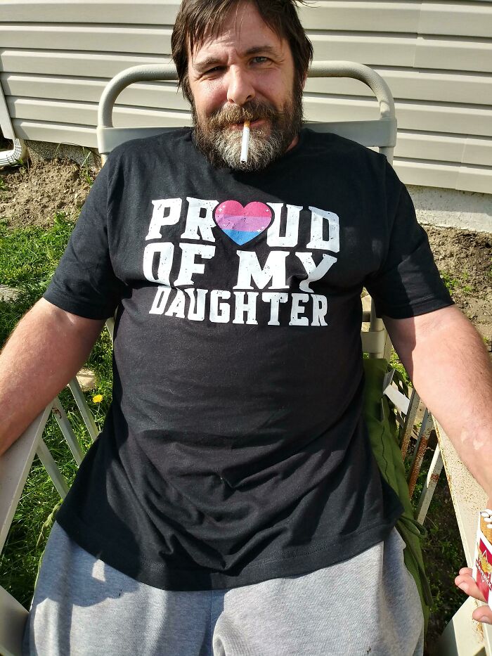 Last Week I Was Terrified Of Coming Out To My Mom And Dad As Bi And Ace. Today I Came Home To See That My Dad Was Wearing This Shirt. I'm So Happy