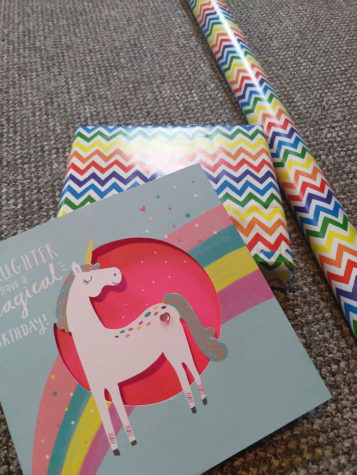It's My Daughter's Birthday Tomorrow And Her Mother (We're Separated) Tries To Squash Any Notion That Our Kid Is Bi, So I Got Her The Gayest Card And Wrapping Paper I Could Find