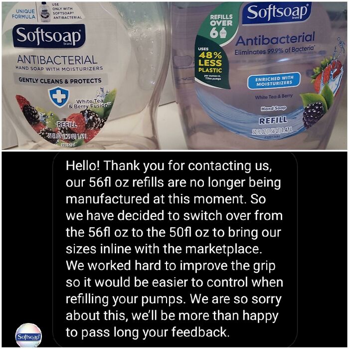 Softsoap Made Their Bottle Smaller. This Was Their Response