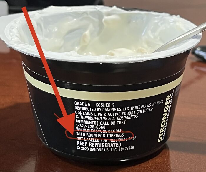 This Must Be Their Way Of Saying “We Decreased The Amount But Kept The Container Size The Same” (Oikos Yogurt, 5.3 Oz)