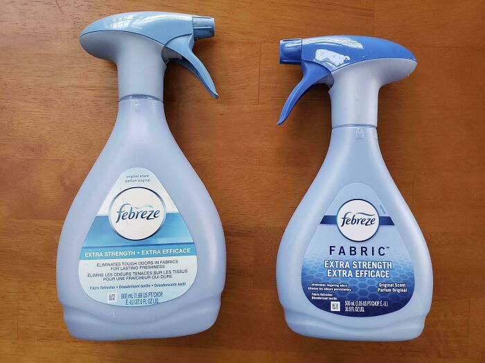 Bought A Bottle Of Febreze For The First Time In A Few Years, Still Had The Old Bottle. New One Is 37.5% Smaller