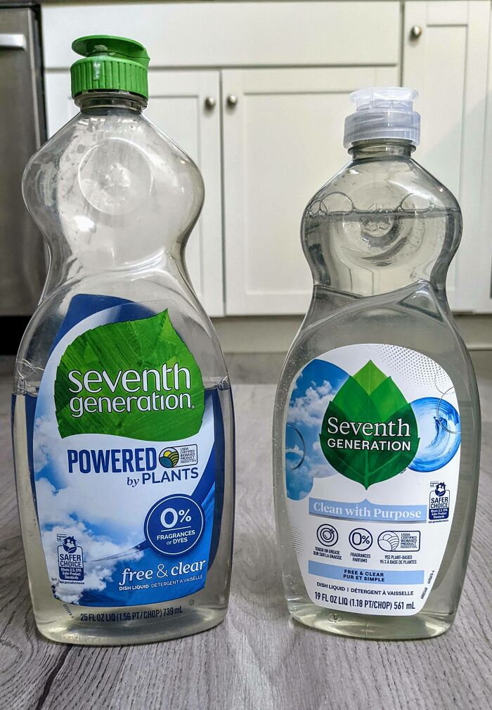 Seventh Generation Dish Liquid - 25 Oz. Before, 19 Oz. Now. Same Price