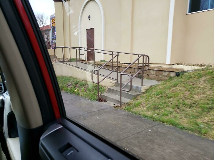 Thank You So Much For Making This Handicap Ramp, I Am So Glad This Building Is Wheelchair Accessible