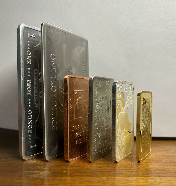 Started Collecting 1oz Bars Of Pure Metals: Aluminum, Titanium, Copper, Nickel, Silver, Gold