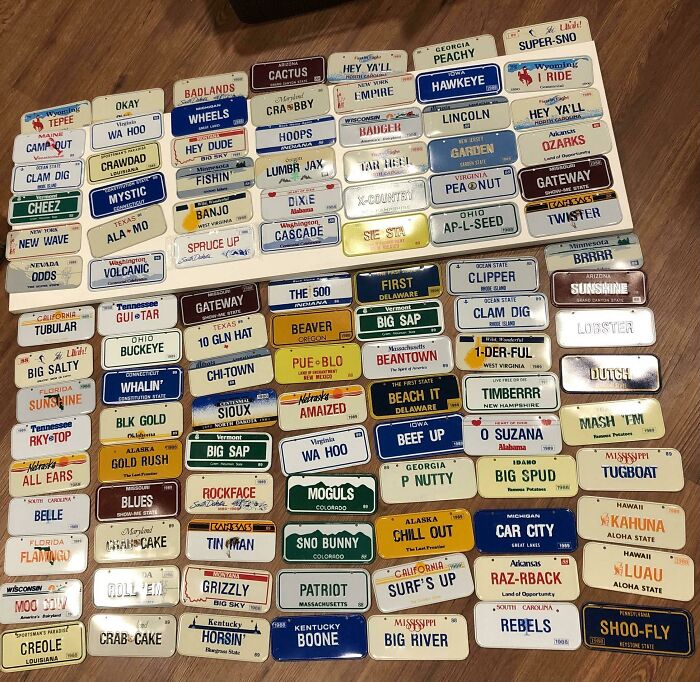 I Found My Collection Of 1988 Cereal Box Prize USA License Plate Collection